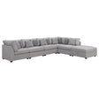 Cambria 6-piece Upholstered Modular Sectional Sofa Grey 551511-SET - Ella Furniture