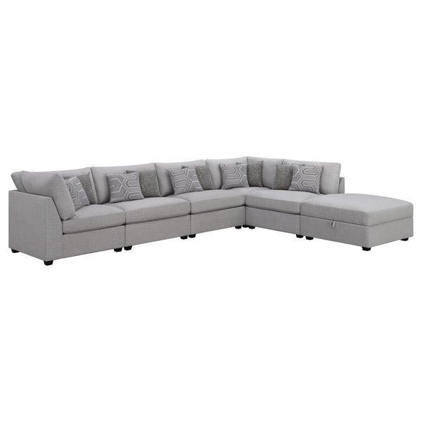 Cambria 6-piece Upholstered Modular Sectional Sofa Grey 551511-SET - Ella Furniture