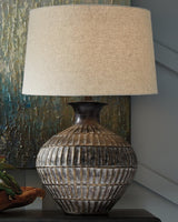 Magan Antique Bronze Finish Table Lamp - Ella Furniture