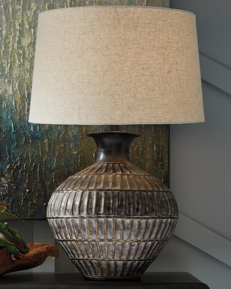 Magan Antique Bronze Finish Table Lamp - Ella Furniture