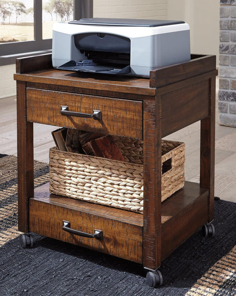 Baldridge Rustic Brown Printer Stand - Ella Furniture