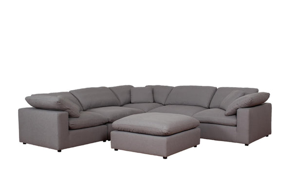Raleigh 6-piece Boucle Upholstered Modular Sectional Grey 551754-SET - Ella Furniture