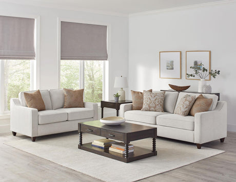 Christine Christine 2-piece Upholstered Sloped Arm Sofa Set Beige 552061-S2 - Ella Furniture