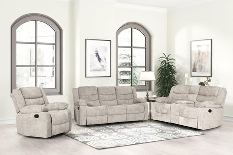 Oliver Beige Fabric 3-Piece Reclining Set