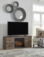 Brown TV Stand With Fireplace