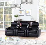CYRUS THEATER COLLECTION Cyrus 3-piece Upholstered Home Theater Seating 600001-S3B - Ella Furniture
