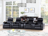 CYRUS THEATER COLLECTION Cyrus 5-piece Upholstered Home Theater Seating 600001-S4B - Ella Furniture