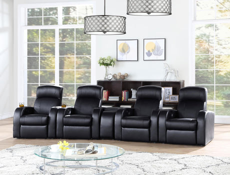 CYRUS THEATER COLLECTION Cyrus 5-piece Upholstered Home Theater Seating 600001-S4B - Ella Furniture