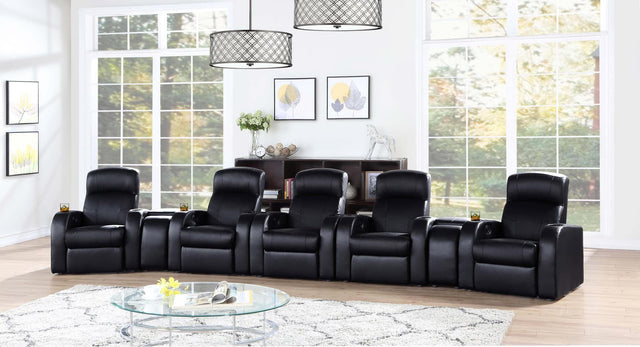 CYRUS THEATER COLLECTION Cyrus 7-piece Upholstered Home Theater Seating 600001-S5B - Ella Furniture