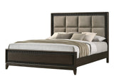 Saratoga Black Modern Contemporary Solid Wood And Veneers Fabric Upholstered Queen Bed - Ella Furniture