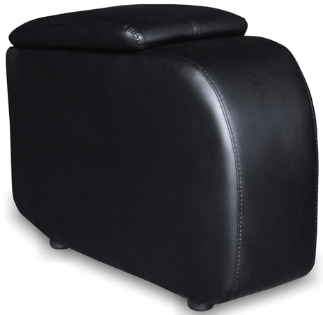 CYRUS THEATER COLLECTION Cyrus Upholstered Home Theater Storage Wedge Console Black 600002 - Ella Furniture