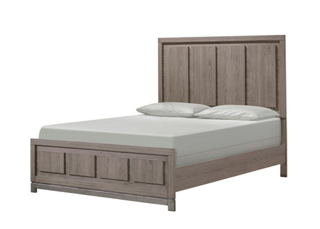 River Brown Modern Contemporary Solid Wood And Veneers Upholstered Panel Queen Bed - Ella Furniture