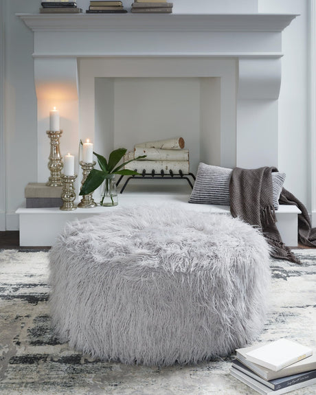 Galice Light Gray Oversized Accent Ottoman - Ella Furniture