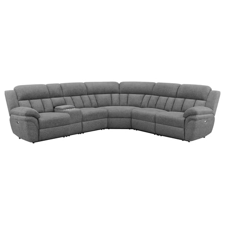 Bahrain 6-piece Modular Power Reclining Sectional Charcoal 609540P - Ella Furniture