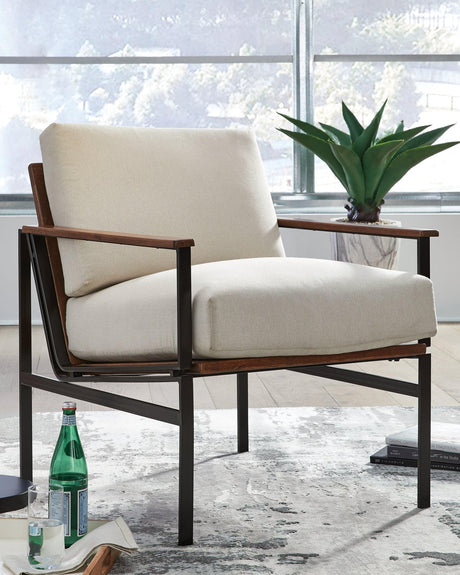 Tilden Ivory/brown Accent Chair - Ella Furniture