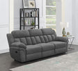 Bahrain Upholstered Motion Sofa Charcoal 609541 - Ella Furniture