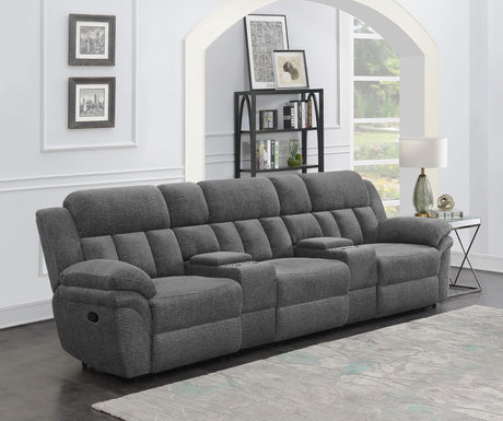 Bahrain 5-piece Upholstered Home Theater Seating Charcoal 609541T - Ella Furniture