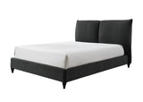 Jenn Charcoal Modern Contemporary Plywood Fabric/Velvet Upholstered Panel King Bed - Ella Furniture