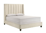 Agnes Charcoal Modern Contemporary Plywood Velvet/Fabric Upholstered Panel Queen Bed - Ella Furniture