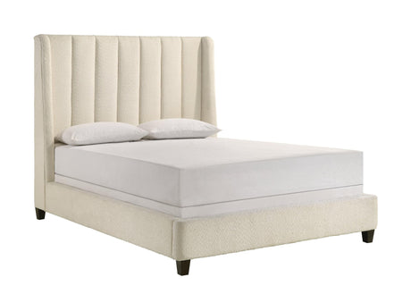 Agnes Charcoal Modern Contemporary Plywood Velvet/Fabric Upholstered Panel Queen Bed - Ella Furniture