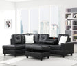 Rocket Pu Reversible Sectional (Black) - Ella Furniture