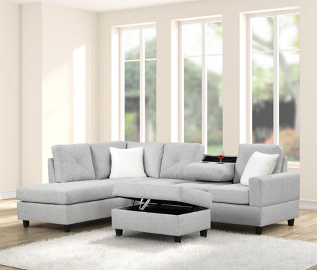 Rocket Gray Reversible Sectional - Ella Furniture