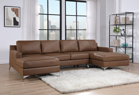 Candace Saddle Double Chaise Sectional - Ella Furniture