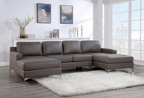 Candace Bronze Double Chaise Sectional - Ella Furniture
