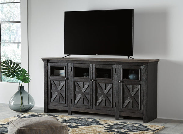 Tyler Creek Black/gray 74" Tv Stand - Ella Furniture