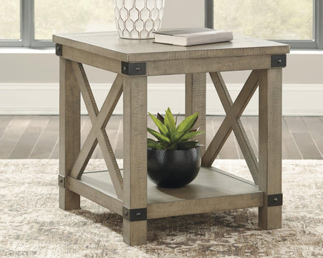 Aldwin Gray End Table - Ella Furniture