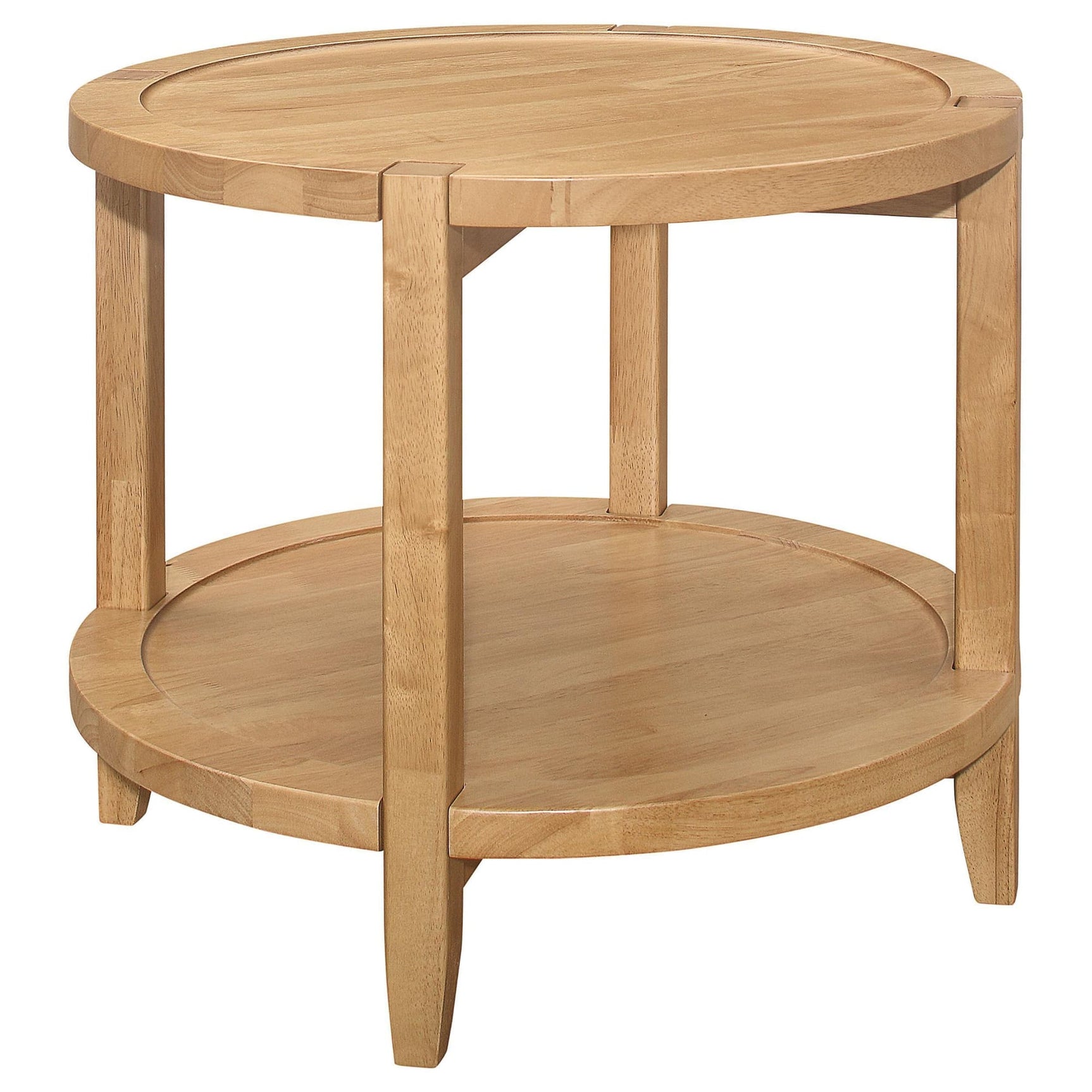 Camillo Round Solid Wood Side End Table Maple Brown 709697 - Ella Furniture