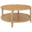 Camillo Round Solid Wood Coffee Table Maple Brown 709698 - Ella Furniture