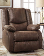 Bladewood Coffee Faux Leather Recliner - Ella Furniture