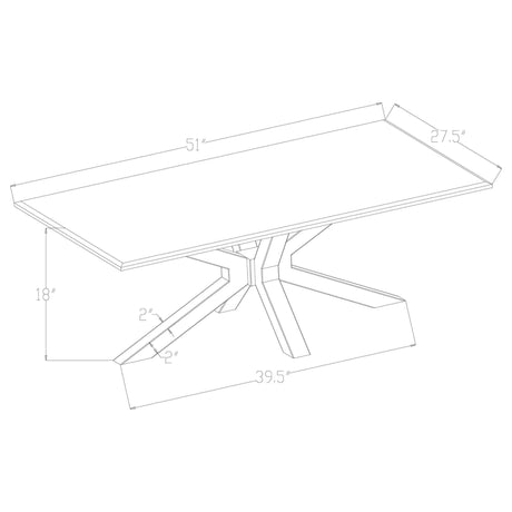 VISALIA DAYBED Visalia Faux Marble Top Stainless Steel Coffee Table Gold 710218 - Ella Furniture