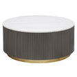 Jason Round Marble Top Coffee Table White and Charcoal 710418 - Ella Furniture