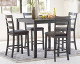 Bridson Gray Counter Height Dining Table And Bar Stools (Set Of 5) - Ella Furniture