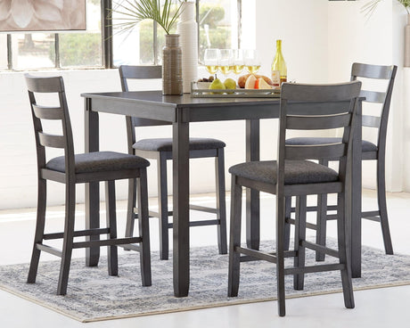 Bridson Gray Counter Height Dining Table And Bar Stools (Set Of 5) - Ella Furniture