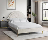 Flora Beige Platform Bed Twin, Full, Queen (Led Lights) (Full) - Ella Furniture