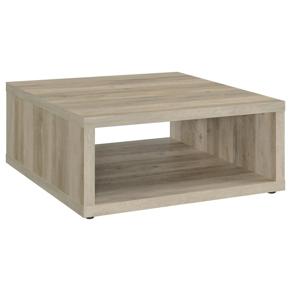 Frisco Square Engineered Wood Coffee Table Distressed Pine 710518 - Ella Furniture