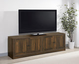 Laughlin 4-door Engineered Wood 78" TV Stand Dark Pine 724123 - Ella Furniture