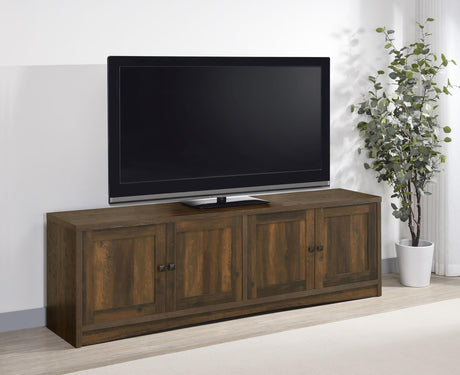 Laughlin 4-door Engineered Wood 78" TV Stand Dark Pine 724123 - Ella Furniture