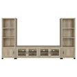 SACHIN Sachin 3-piece 79" TV Entertainment Center Antique Pine 736283-SET - Ella Furniture