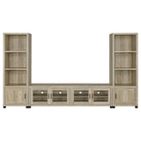 SACHIN Sachin 3-piece 79" TV Entertainment Center Antique Pine 736283-SET - Ella Furniture
