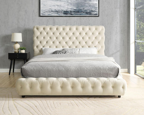 Dream Beige Platform Bed - Queen, King (King) - Ella Furniture