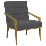 Kirra Upholstered Metal Arm Accent Chair Dark Grey 903144 - Ella Furniture