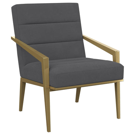 Kirra Upholstered Metal Arm Accent Chair Dark Grey 903144 - Ella Furniture