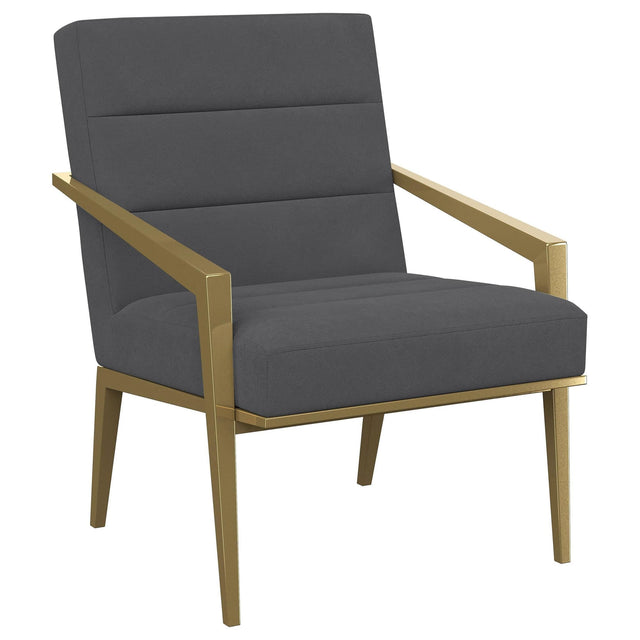 Kirra Upholstered Metal Arm Accent Chair Dark Grey 903144 - Ella Furniture