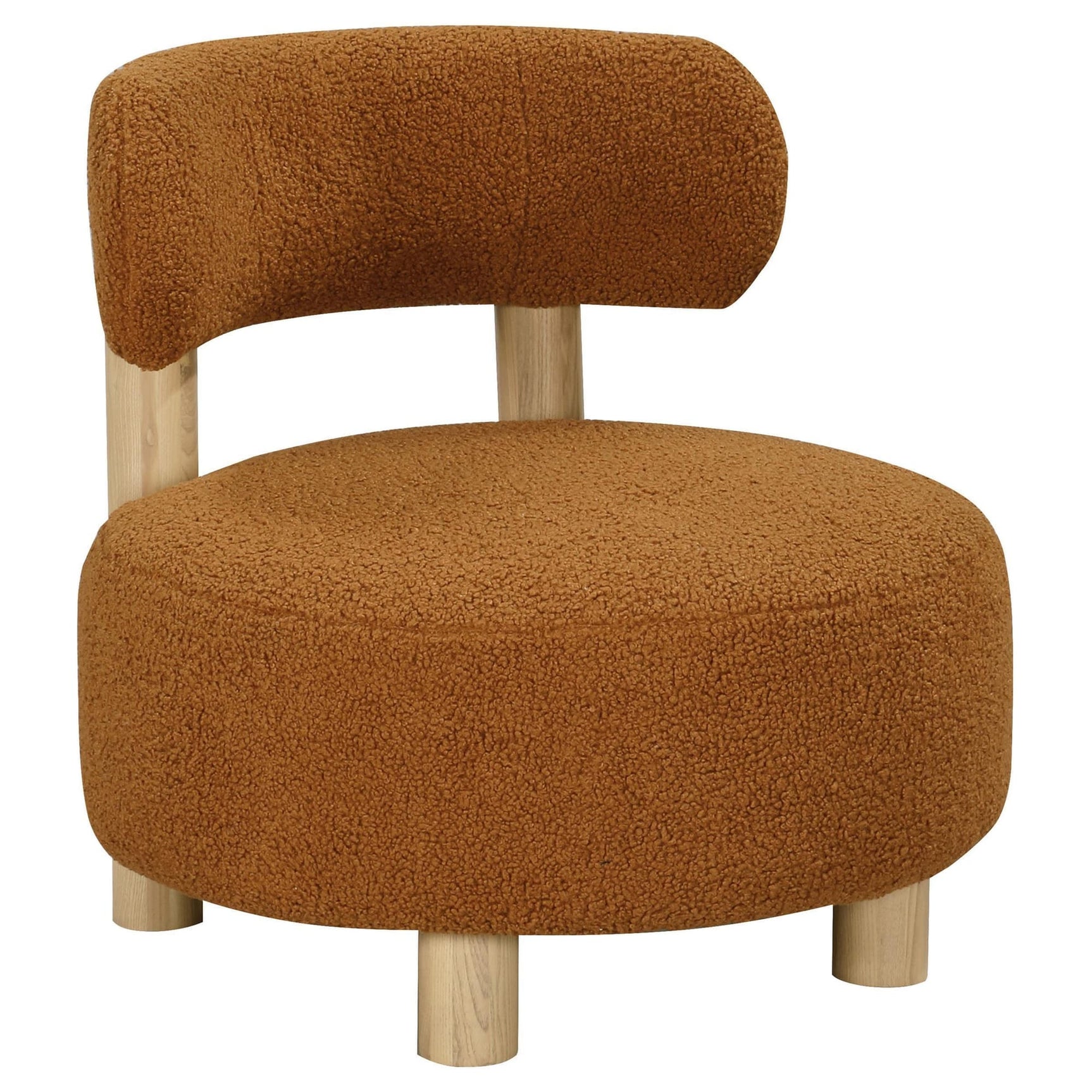 Zonie Boucle Upholstered Barrel Back Accent Chair Orange 903167 - Ella Furniture