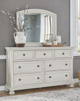 Robbinsdale Antique White Dresser And Mirror - Ella Furniture