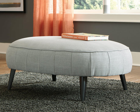 Hollyann Gray Chenille Oversized Accent Ottoman - Ella Furniture